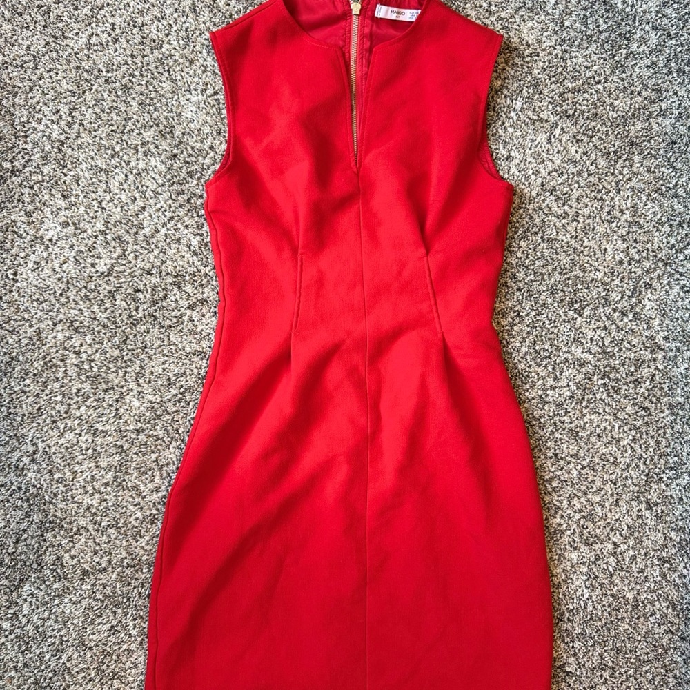 Mango Scarlet Sleeveless Mini Dress